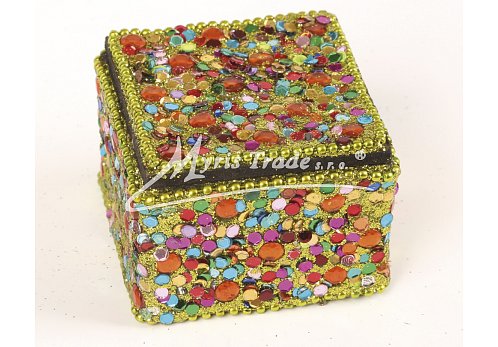 čtvercová krabička, zelená - 5,5 x 5,5 cm