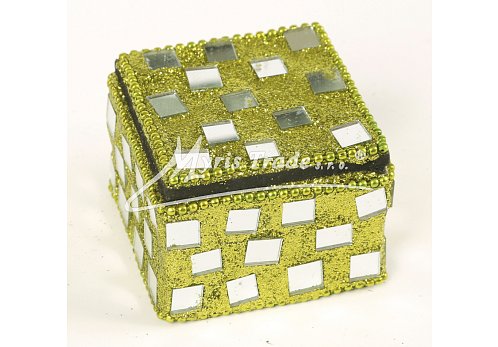 čtvercová krabička, zelená - 5,5 x 5,5 cm