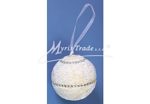 koule větší - bílo-stříbrná,  9 cm