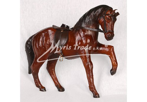 střední kůň hnědý se sedlem - 30 cm