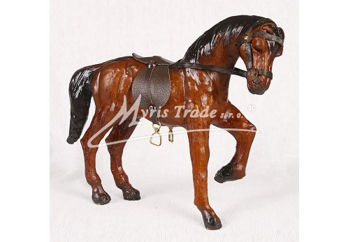 malý kůň hnědý se sedlem - 15 cm