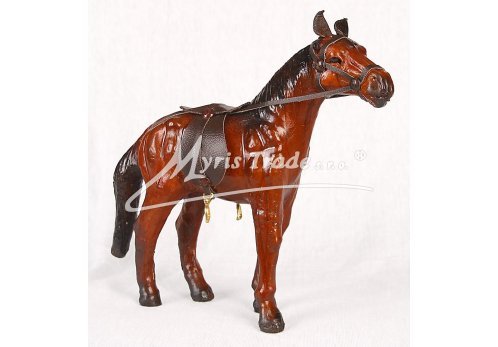 malý kůň hnědý se sedlem - 15 cm
