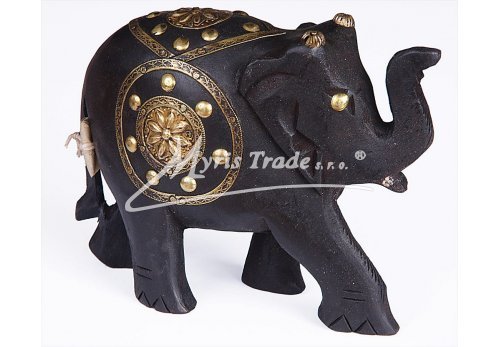 slon dřevěný - zdobený