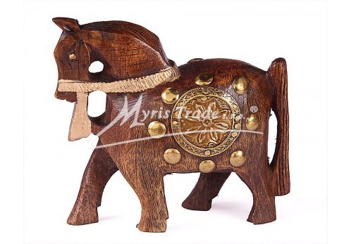 kůň dřevěný - zdobený