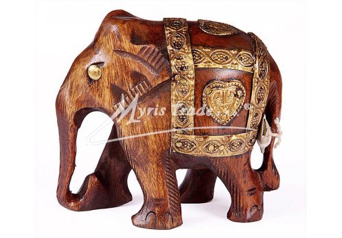 slon dřevěný - zdobený