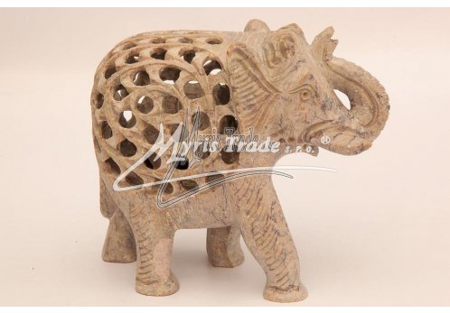 slon vyřezávaný, přírodní - 16 cm