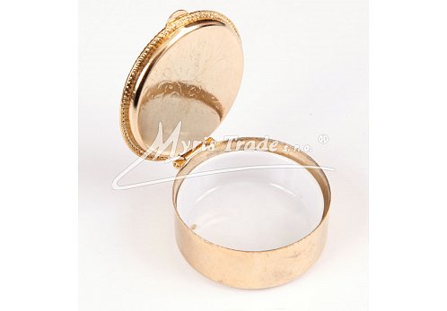 klasická kulatá s květinami 01 - modrotisk