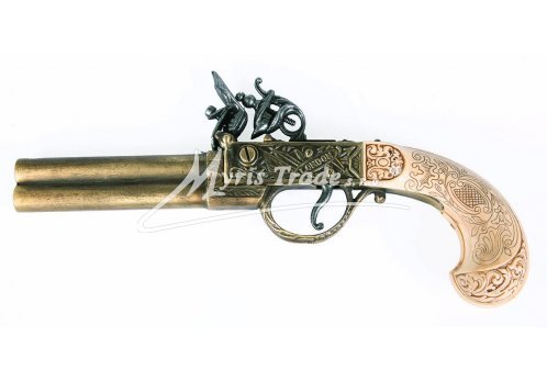 křesadlová pistole - dvouhlavňová