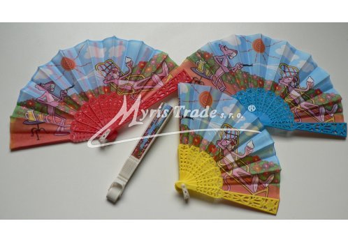 vějíř dětský  - růžový panter