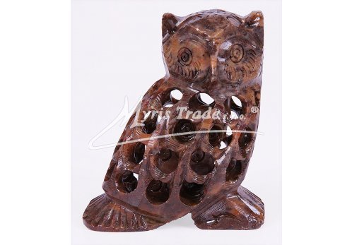 sova vyřezávaná - 8 cm
