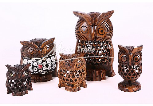 sova vyřezávaná - 6,5 cm