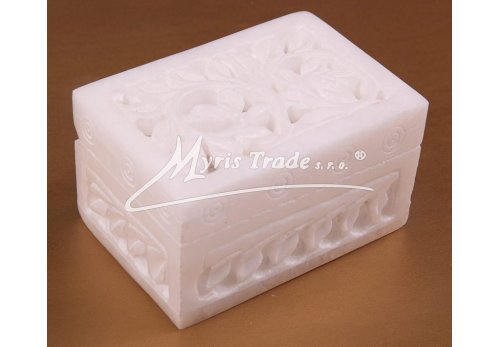 bílý mramor - vyřezávaná krabička obdélník