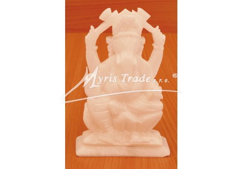 GANESHA z bílého mramoru - 15,5 cm