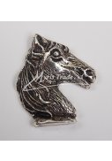 kovový postříbřený magnet - hlava koně