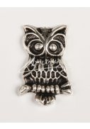 kovový postříbřený větší magnet - sova