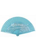 vyřezávaný vějíř - světle modrý