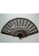 krajkový vějíř - černý