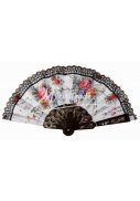 vějíř dětský s květinovými motivy