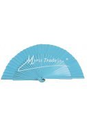 vějíř drevěný - světle modrý