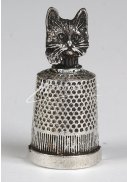 náprstek s ozdobou - hlava kočky