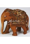 slon dřevěný - zdobený