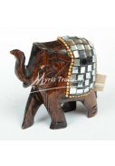 NOVÝ slon dřevěný - zdobený 6,4 cm