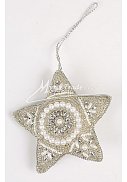 hvězda - stříbrná,  11 cm
