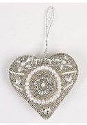 srdce - stříbrné,  11 cm