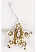 hvězda - bílo-zlatá,  11 cm