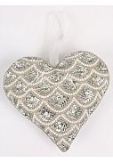 velké srdce - stříbrné,  15 cm