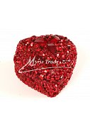srdce mini, červené s kamínky - 4,5 cm