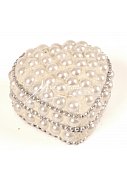 srdce mini, perličkové, bílé - 4,5 cm