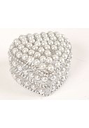 srdce malé, perličkové, stříbrné  - 5,5 cm