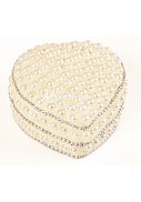 srdce střední, perličky, bílé  - 7,5 cm