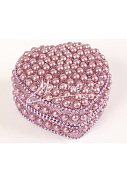 srdce střední, perličky, fialové  - 7,5 cm