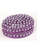 oválná střední, perličky, fialová - 8 x 5,5 cm