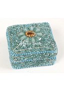 čtvercová krabička, tyrkysová - 5,5 x 5,5 cm