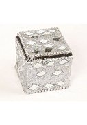 mini krabička, stříbrná se zrcátky - 4 x 4 cm