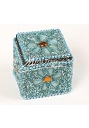 mini krabička, tyrkysová - 4 x 4 cm