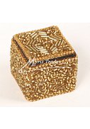 mini krabička, zlatá - 4 x 4 cm