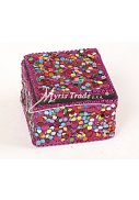 čtvercová krabička, fuchsie - 5,5 x 5,5 cm