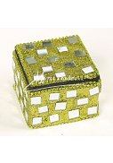 čtvercová krabička, zelená - 5,5 x 5,5 cm