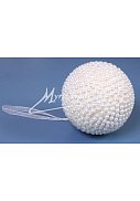 koule větší - perličky-bílá,  9 cm