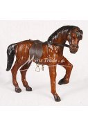 malý kůň hnědý se sedlem - 15 cm