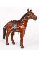 malý kůň hnědý se sedlem - 15 cm