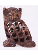 sova vyřezávaná lakovaná - 11 cm