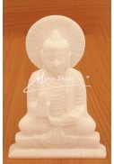BUDDHA z bílého mramoru - 15 cm