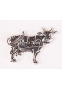 kovový postříbřený větší magnet - kravička