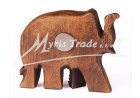 dřevěný magnet - slon tmavý