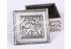 tepaná stříbrná krabička 7,5 x 7,5 x 4